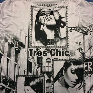 Graphic Women's Top - Black and White